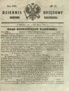 Dziennik Urzędowy Gubernii Radomskiej, 1861, nr 12