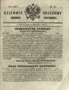 Dziennik Urzędowy Gubernii Radomskiej, 1861, nr 13
