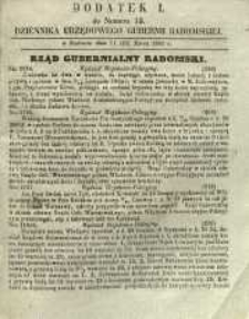 Dziennik Urzędowy Gubernii Radomskiej, 1861, nr 13, dod. I