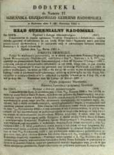 Dziennik Urzędowy Gubernii Radomskiej, 1861, nr 17, dod. I