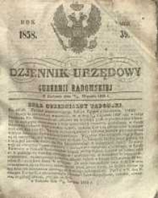 Dziennik Urzędowy Gubernii Radomskiej, 1858, nr 39
