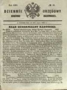 Dziennik Urzędowy Gubernii Radomskiej, 1861, nr 31