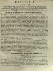 Dziennik Urzędowy Gubernii Radomskiej, 1861, nr 32, dod. I