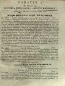 Dziennik Urzędowy Gubernii Radomskiej, 1861, nr 32, dod. I