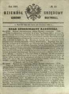 Dziennik Urzędowy Gubernii Radomskiej, 1861, nr 33