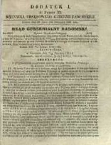 Dziennik Urzędowy Gubernii Radomskiej, 1861, nr 33, dod. I