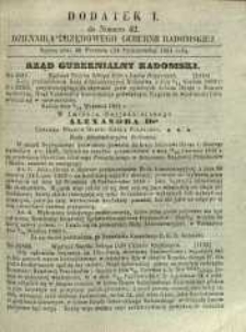 Dziennik Urzędowy Gubernii Radomskiej, 1861, nr 42, dod. I