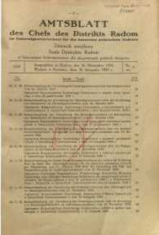 Amtsblatt des Chefs des Distrikts Radom im Generalgouvernement fűr die besetzten polnischen Gebiete = Dziennik urzędowy Szefa Dystryktu Radom w Generalnym Gubernatorstwie dla okupowanych polskich obszarów, 1939, nr 3