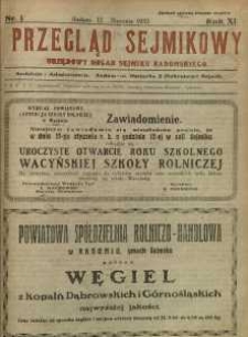 Przegląd Sejmikowy : Urzędowy Organ Sejmiku Radomskiego, 1932, R. 11, nr 1