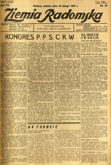 Ziemia Radomska, 1934, R. 7, nr 33