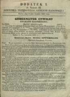Dziennik Urzędowy Gubernii Radomskiej, 1861, nr 52, dod. I