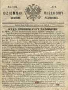Dziennik Urzędowy Gubernii Radomskiej, 1862, nr 2