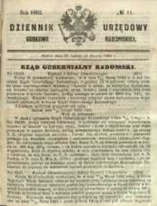 Dziennik Urzędowy Gubernii Radomskiej, 1862, nr 11