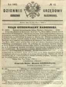 Dziennik Urzędowy Gubernii Radomskiej, 1862, nr 12