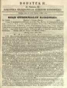 Dziennik Urzędowy Gubernii Radomskiej, 1862, nr 12, dod. II