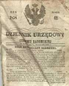 Dziennik Urzędowy Gubernii Radomskiej, 1858, nr 42