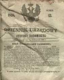Dziennik Urzędowy Gubernii Radomskiej, 1858, nr 43