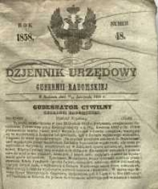 Dziennik Urzędowy Gubernii Radomskiej, 1858, nr 48