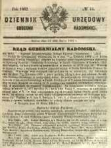 Dziennik Urzędowy Gubernii Radomskiej, 1862, nr 14
