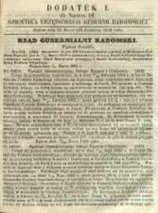 Dziennik Urzędowy Gubernii Radomskiej, 1862, nr 16, dod. I