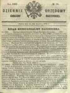 Dziennik Urzędowy Gubernii Radomskiej, 1862, nr 18