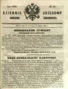 Dziennik Urzędowy Gubernii Radomskiej, 1862, nr 19