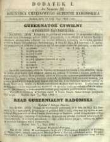Dziennik Urzędowy Gubernii Radomskiej, 1862, nr 22, dod. I