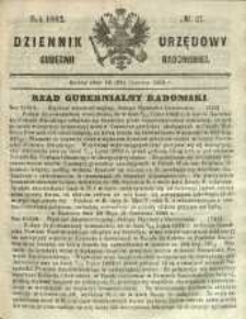 Dziennik Urzędowy Gubernii Radomskiej, 1862, nr 27