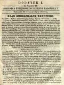 Dziennik Urzędowy Gubernii Radomskiej, 1862, nr 29, dod. I