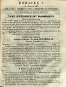 Dziennik Urzędowy Gubernii Radomskiej, 1862, nr 33, dod. I