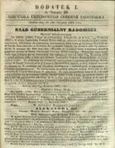 Dziennik Urzędowy Gubernii Radomskiej, 1862, nr 36, dod. I