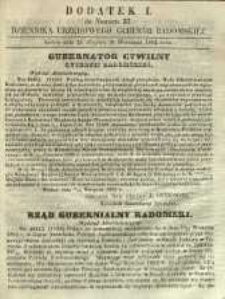 Dziennik Urzędowy Gubernii Radomskiej, 1862, nr 37, dod. I