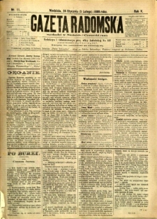 Gazeta Radomska, 1888, R. 5, nr 11