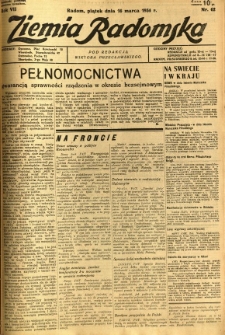 Ziemia Radomska, 1934, R. 7, nr 62