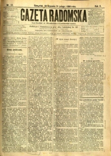 Gazeta Radomska, 1888, R. 5, nr 12
