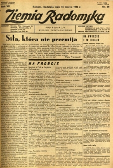 Ziemia Radomska, 1934, R. 7, nr 69