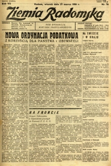 Ziemia Radomska, 1934, R. 7, nr 70