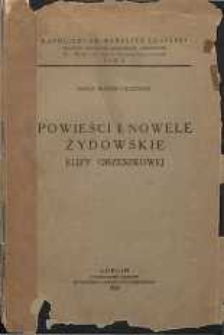 Powieści i nowele żydowskie Elizy Orzeszkowej