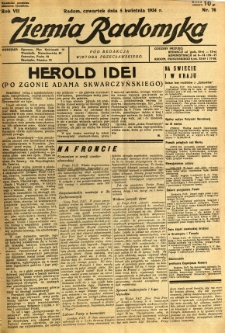 Ziemia Radomska, 1934, R. 7, nr 76
