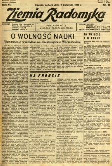 Ziemia Radomska, 1934, R. 7, nr 78