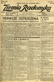 Ziemia Radomska, 1934, R. 7, nr 81