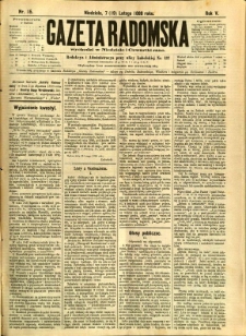 Gazeta Radomska, 1888, R. 5, nr 15