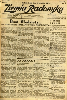 Ziemia Radomska, 1934, R. 7, nr 87