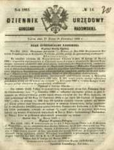 Dziennik Urzędowy Gubernii Radomskiej, 1865, nr 14