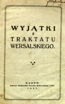 Wyjątki z traktatu wersalskiego