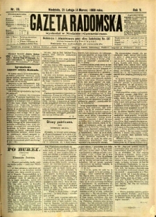 Gazeta Radomska, 1888, R. 5, nr 19