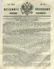 Dziennik Urzędowy Gubernii Radomskiej, 1865, nr 43