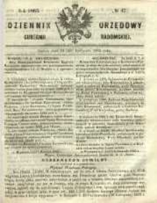 Dziennik Urzędowy Gubernii Radomskiej, 1865, nr 47