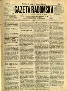 Gazeta Radomska, 1888, R. 5, nr 21