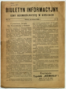 Biuletyn informacyjny Izby Rzemieślniczej w Kielcach, 1936, R. 4. nr 9